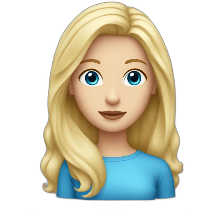 caucasian blonde woman with blue eyes emoji