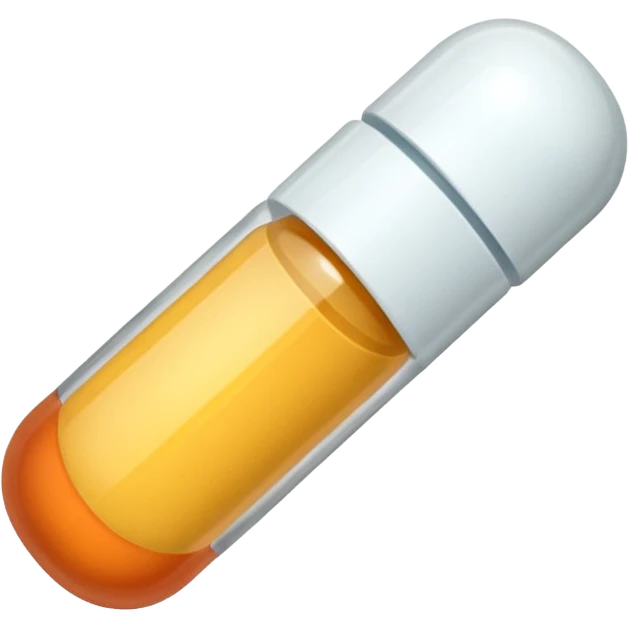 two-tone medicine pill, simple, clean, no extra details emoji