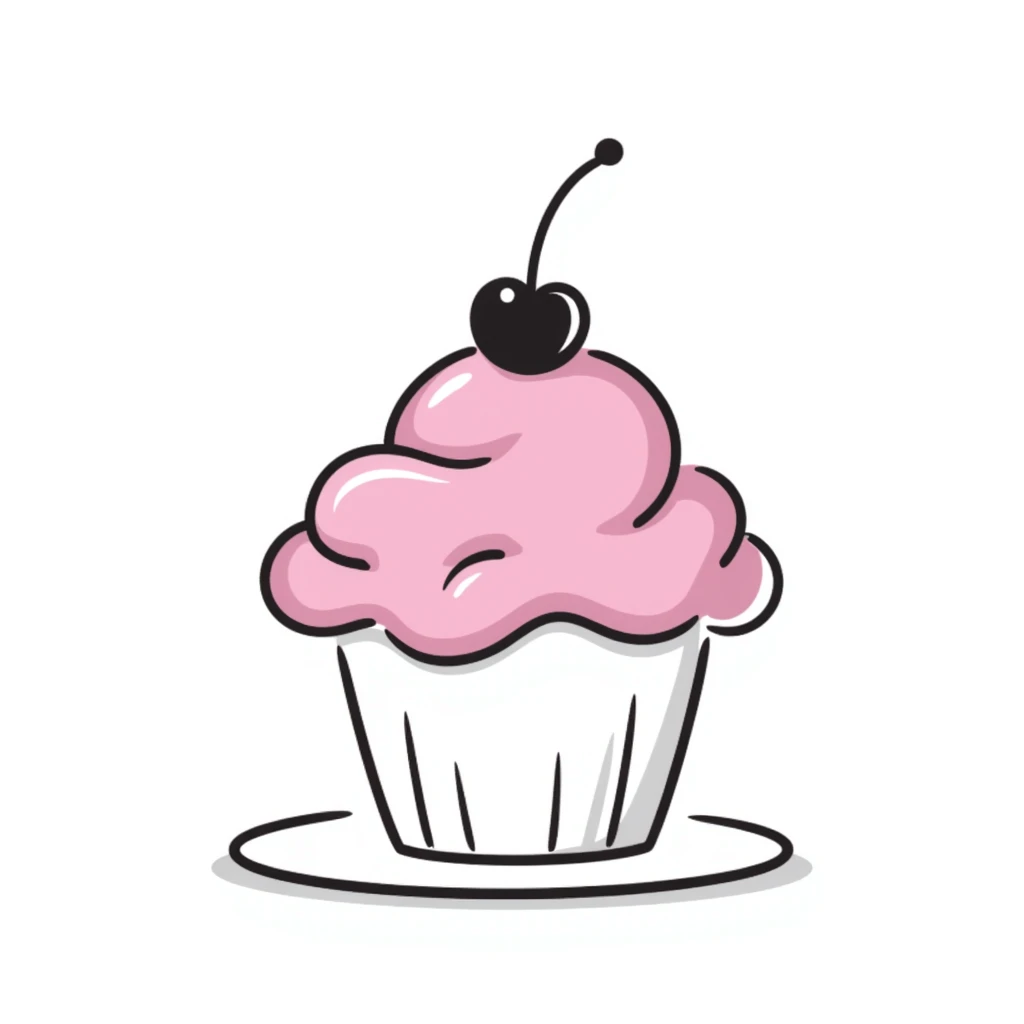 A cupcake with pink icing emoji