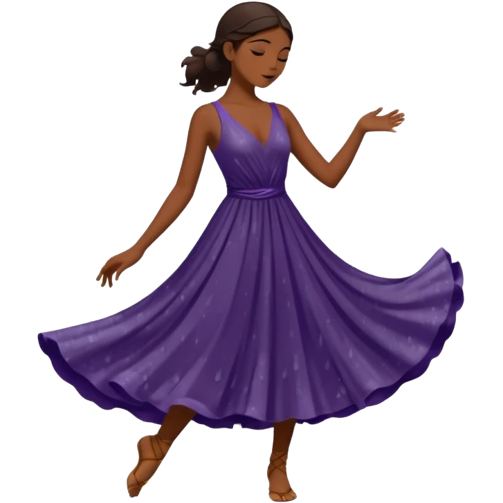 Brown silhouette female dancer in the rain emoji