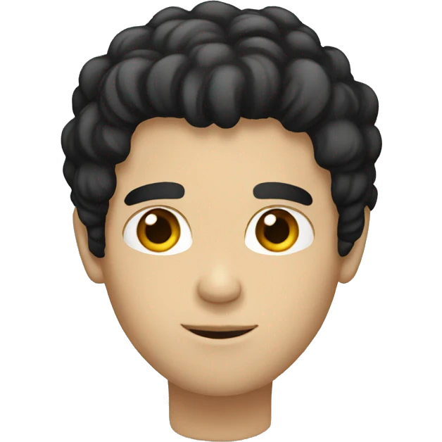 thinking white male black hair  emoji