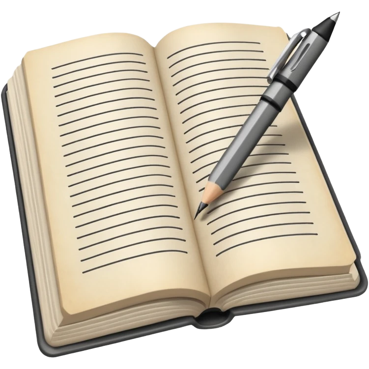 pen book with a pencil in the margins emoji