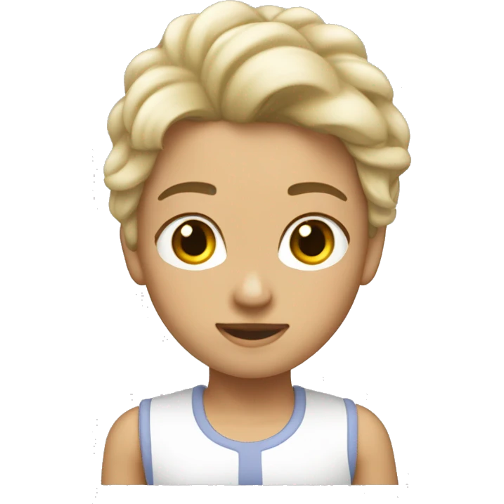 Crea un 👩 blanca, con pelo a los hombros emoji