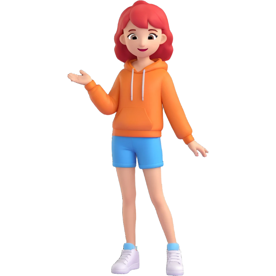 sexy girl, 3D, playful expression, trendy outfit, pastel tones emoji