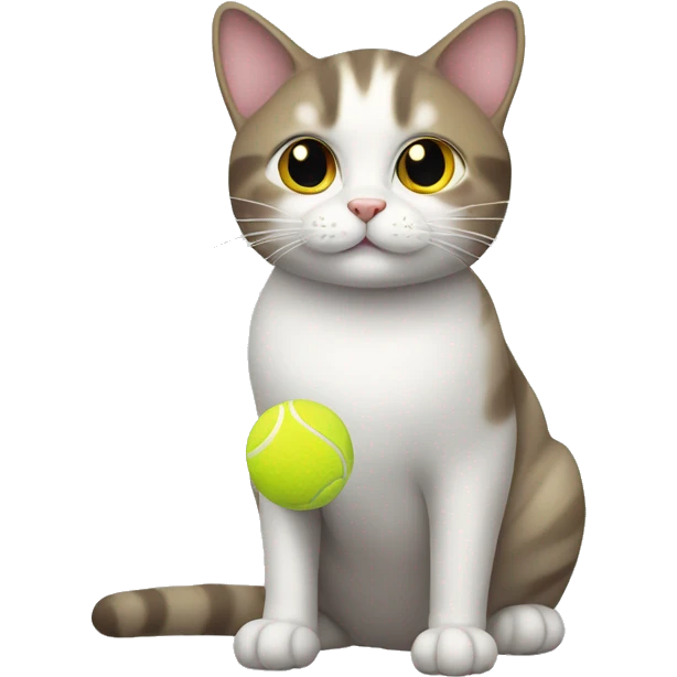 cat with a tennis ball emoji