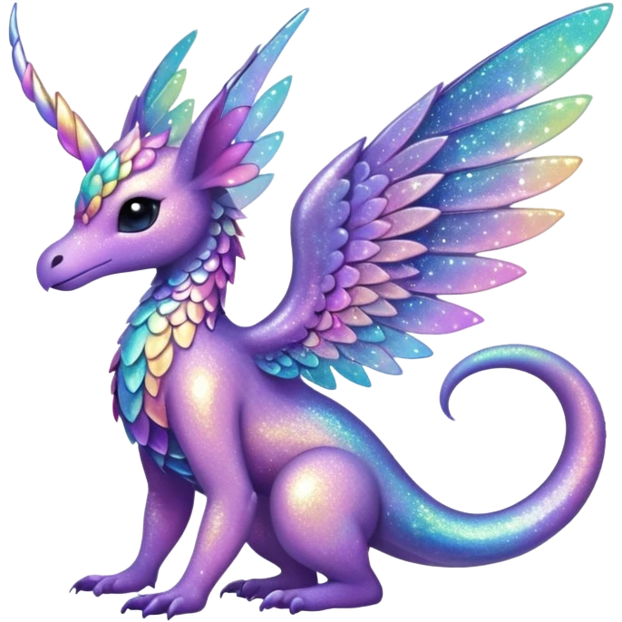Pastel nebula glittery Randomly-faerie-drake-colored sparkly exotic Fakémon-creature emoji
