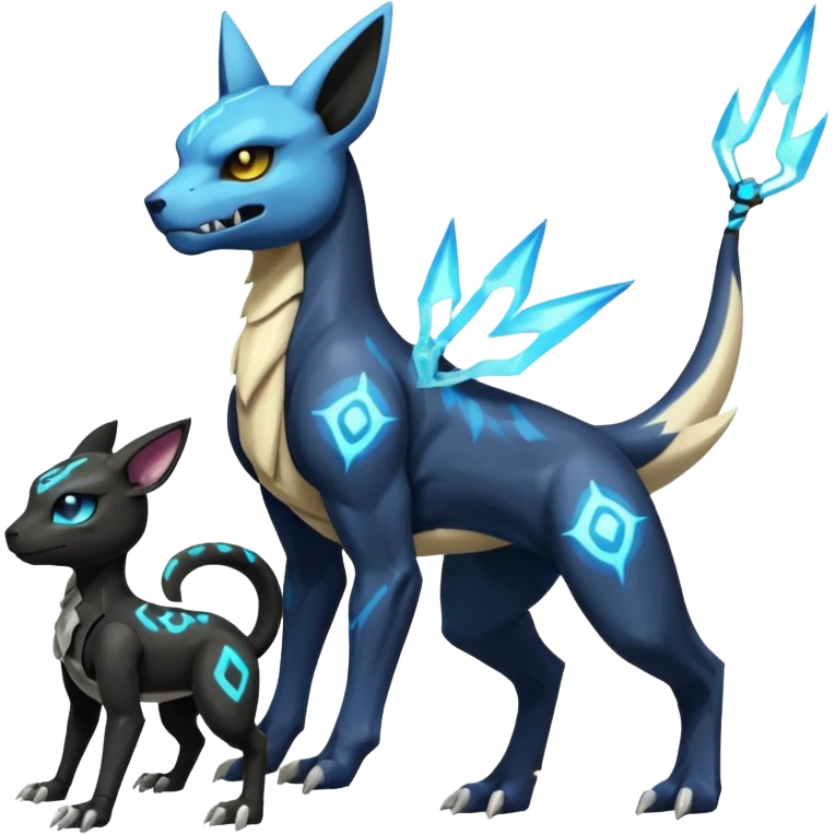 Duskull-Manectric-Electrike-Lucio-Cubone-Umbreon-Marowak-Draco-Fakémon-hybrid-creature (full body), 4 legs emoji