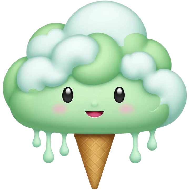 green Cloud Cotton Candy – light white puff, oversized and airy. emoji