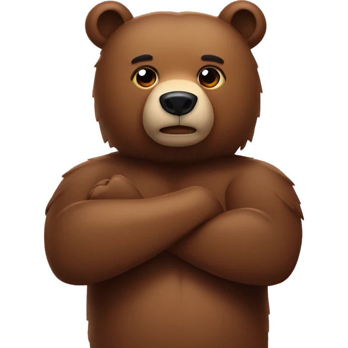 bear arm crossed in shape of an x emoji
