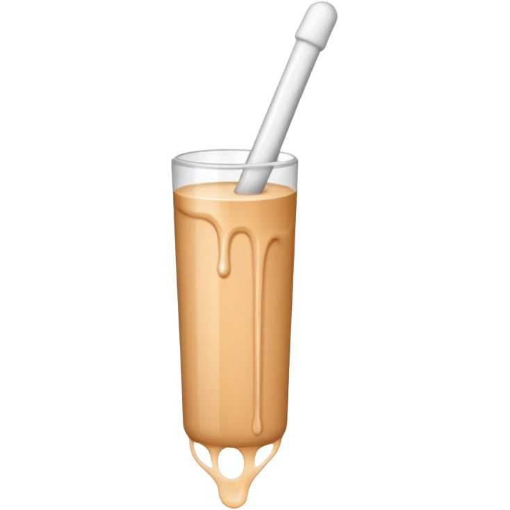 Veiny stick skin color with white liquid emoji