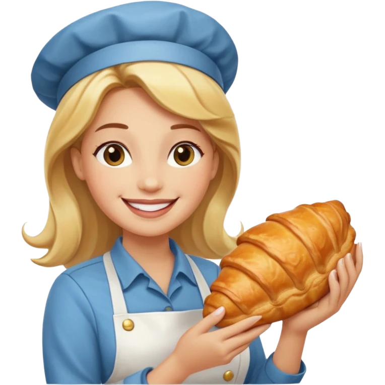 waiteress holding croissant emoji
