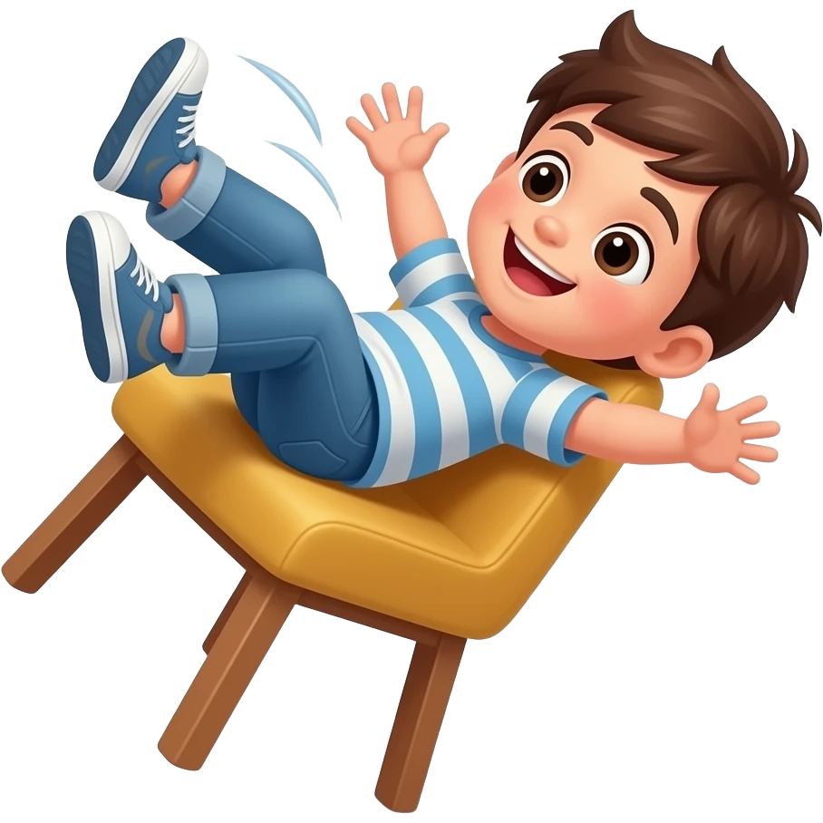 child falling chair emoji