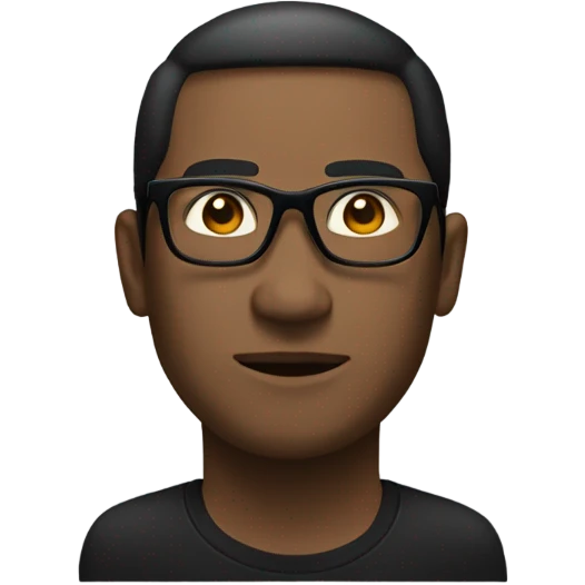 A men black tall with nattes and the black glasse and A taroko emoji