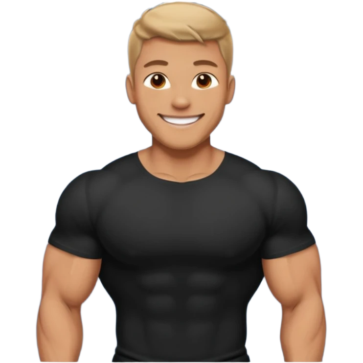 muscular man in black shirt being taken from behind emoji emoji