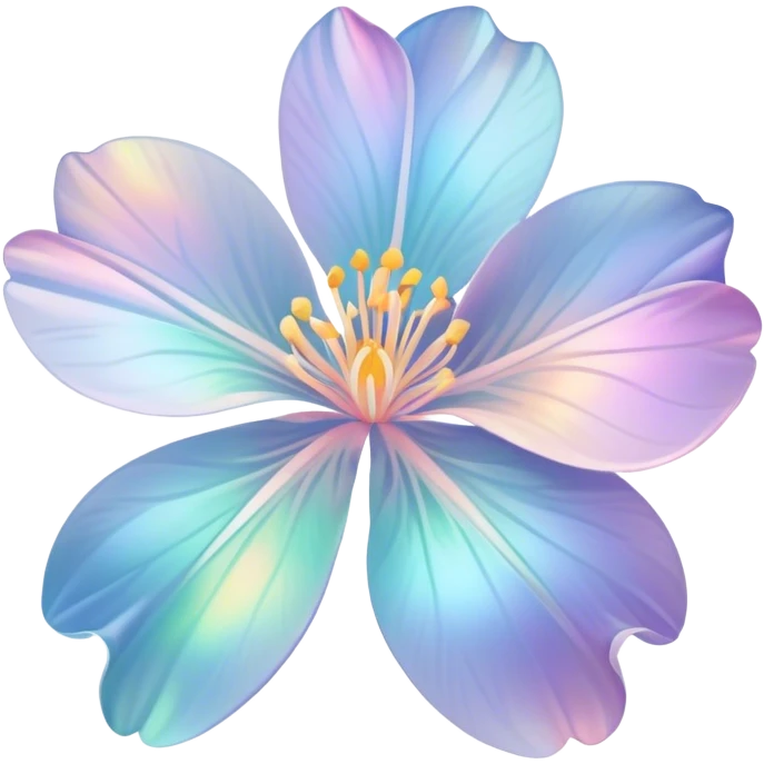 Pastel iridescent transparent luminescent aesthetic flower emoji
