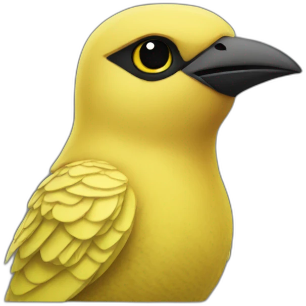 Yellow black canary bird emoji