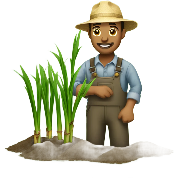 Farmer planting sugarcane  emoji