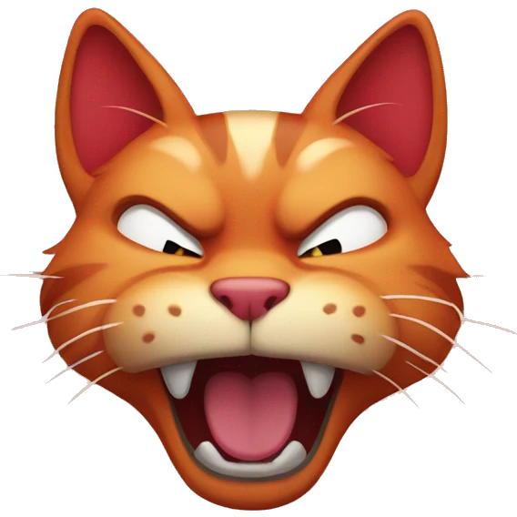 red grateful cat angry emoji
