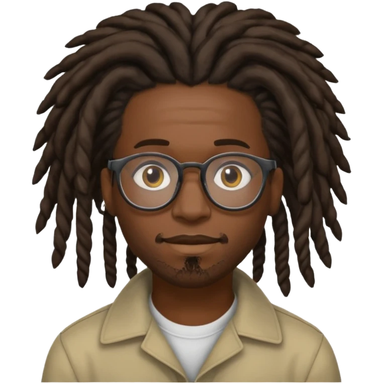 Black m’en with glass and locks the hairstyle emoji