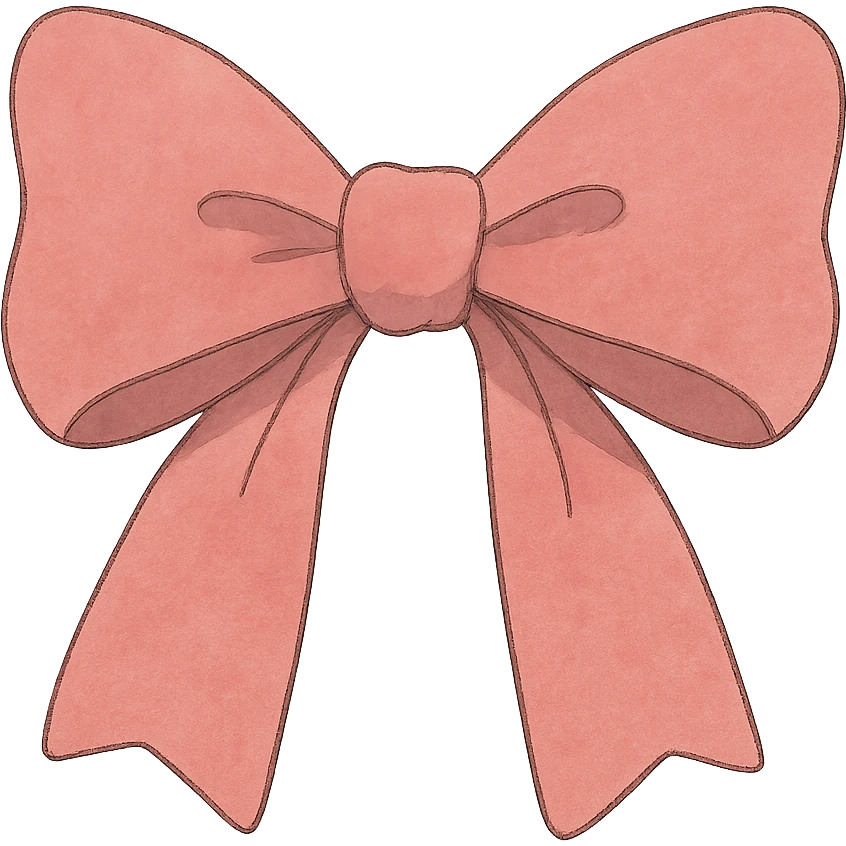 coquette bow with soft shading in ghibli style emoji