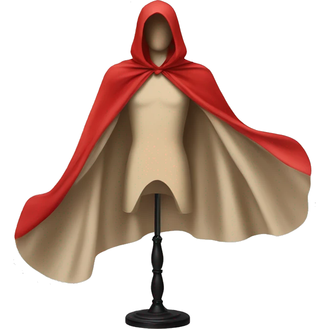 faceless beige mannequin flying red cape emoji