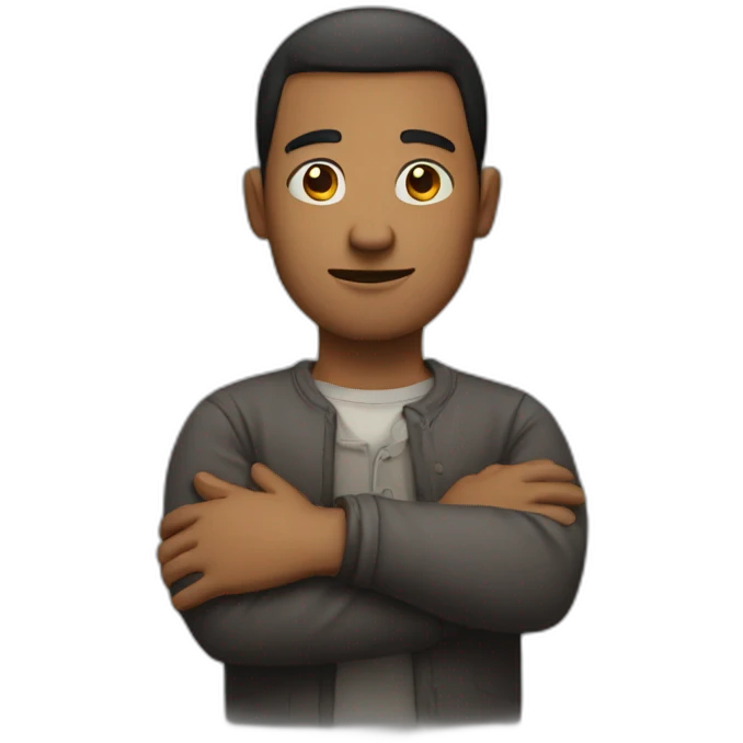 Man with crossed hands emoji