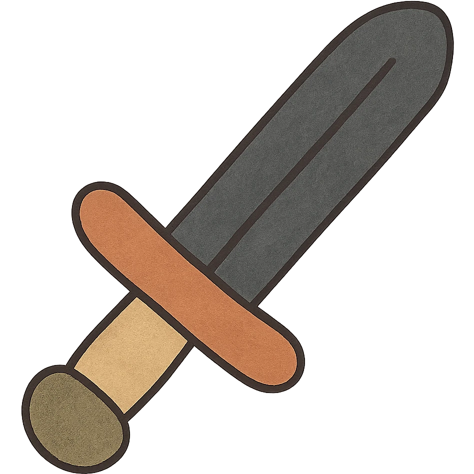 black sword, cartoon style emoji