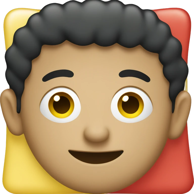 A wavy black and red rectangle with a medium sized yellow circle in the middle  emoji