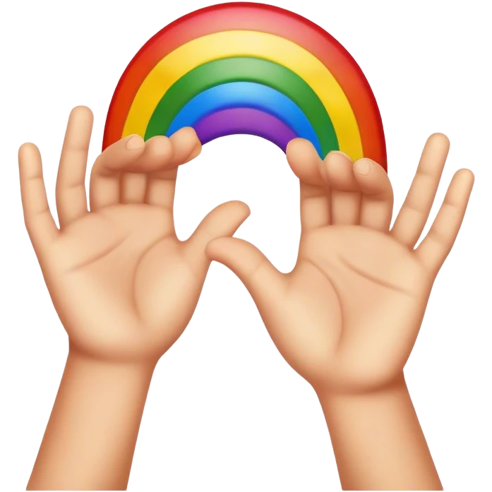 rainbow hands raised emoji