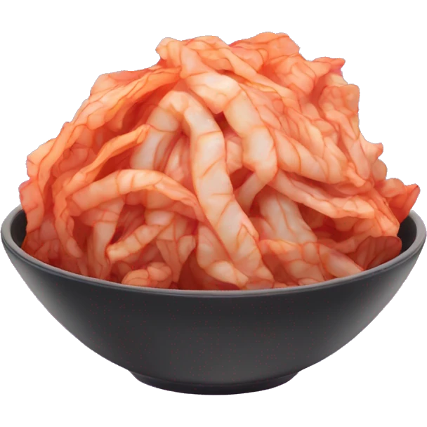 Kimchi: A small bowl with red, spicy cabbage. emoji