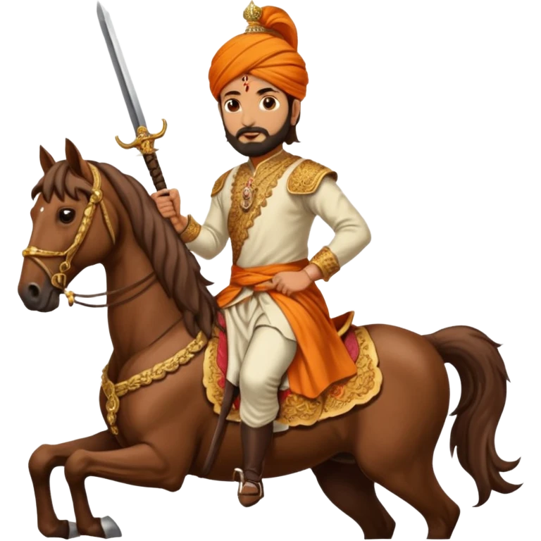 Make a emoji of Chatrapati Shivaji Maharaj in hand must have sward and horse emoji