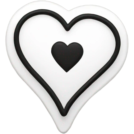 White heart with black pen  emoji