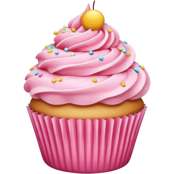 Cupcake with pink icing emoji