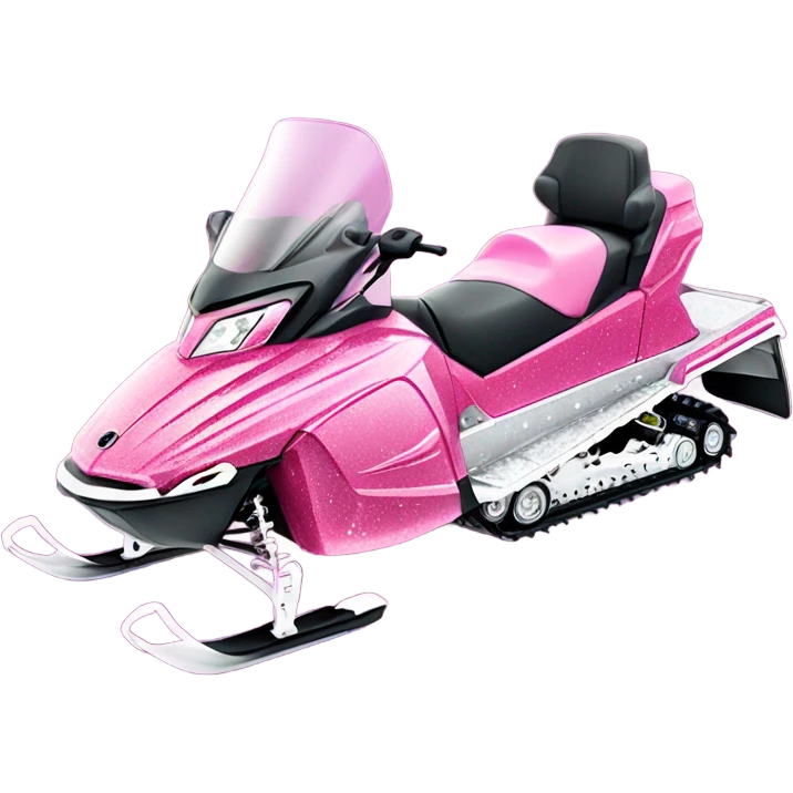 Pink ombre snowmobile with glitter emoji