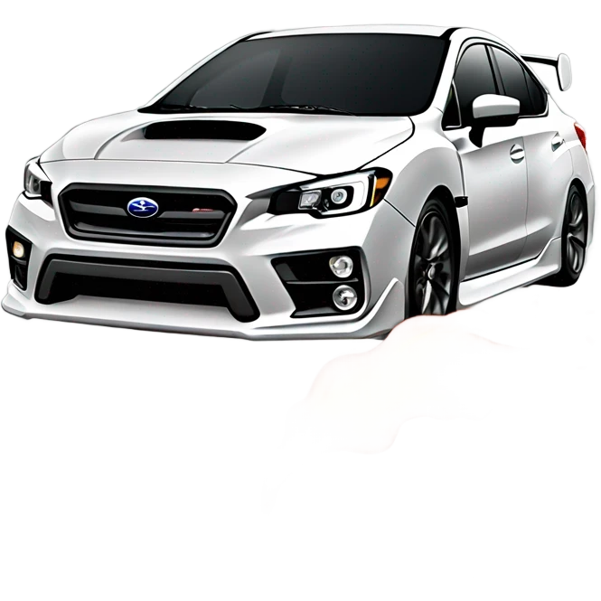 Subaru, WRX with flames coming out of the back emoji