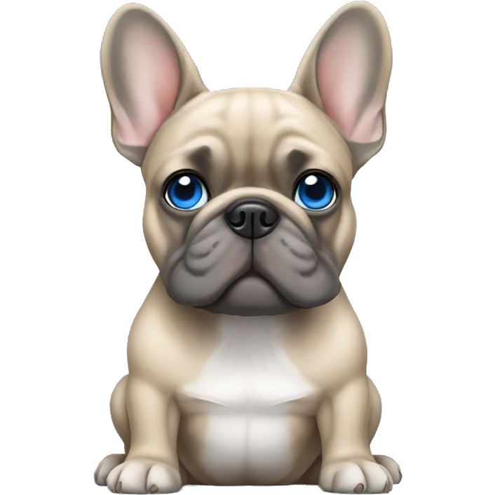  Grey and tan  French bulldog with blue eyes emoji