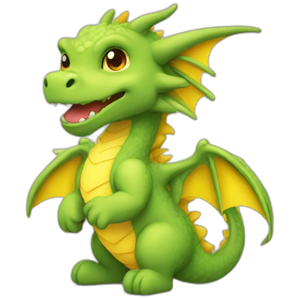dragon cute star yellow emoji