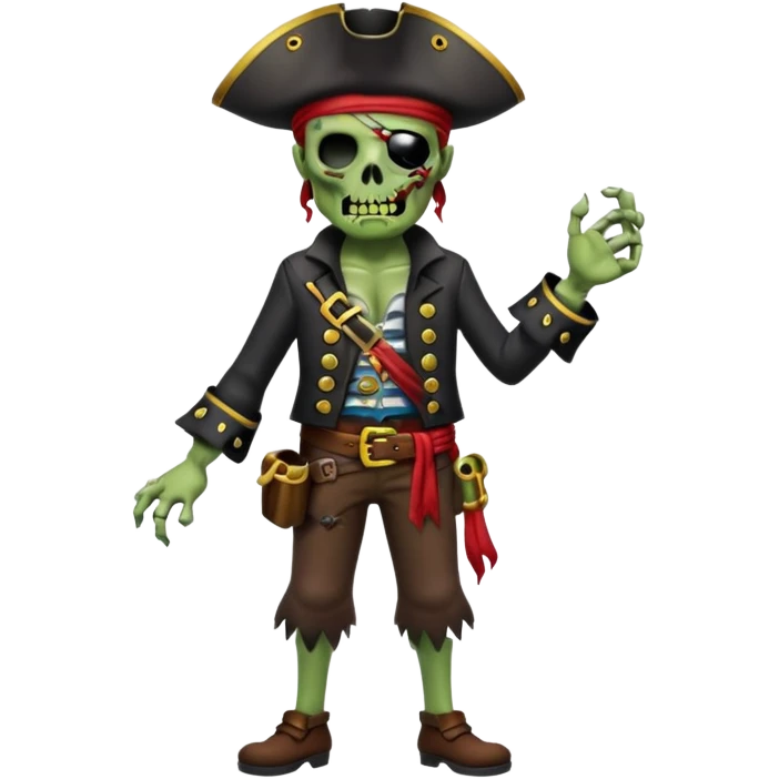 Pirate Zombie full body emoji
