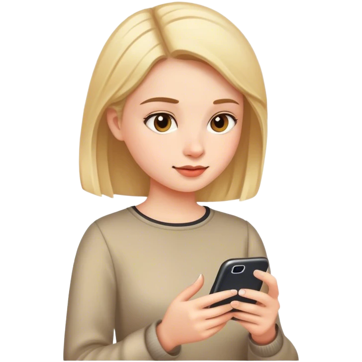 Girl texting on phone emoji