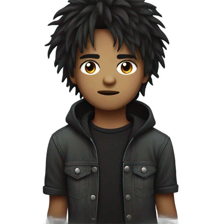 emo boy with shaggy hair emoji