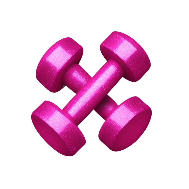 Pink glitter dumbbells  emoji