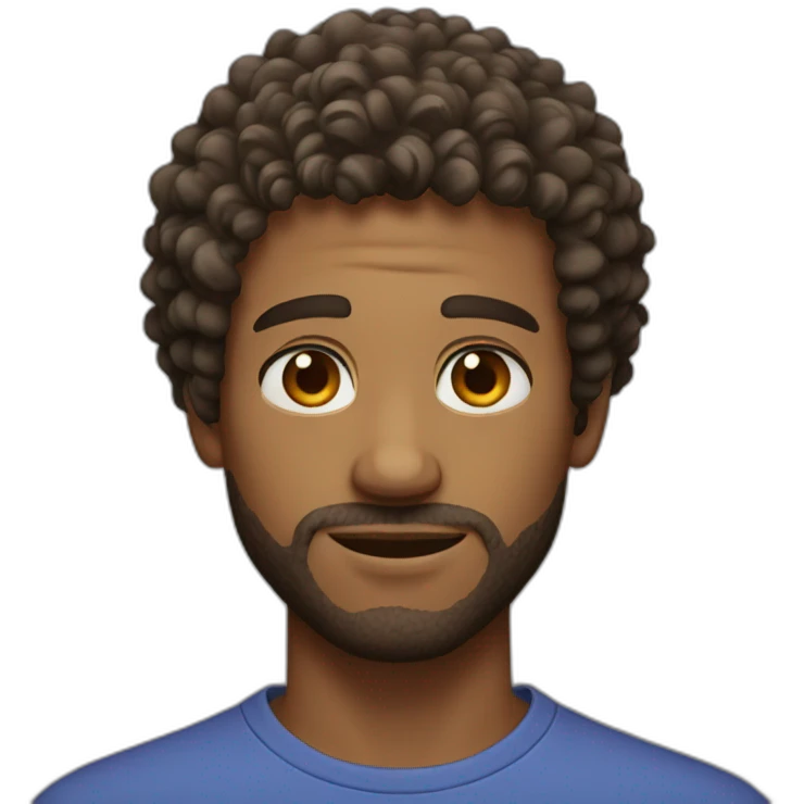 guy with curly hair and hazel eyes emoji