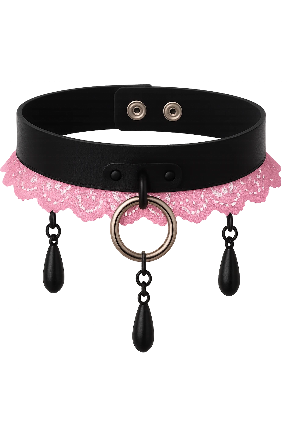 BLACKPINK-inspired gothic choker , no hearts, black and pink, cute, remove background emoji