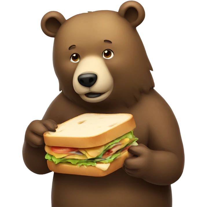Bear making sandwich emoji