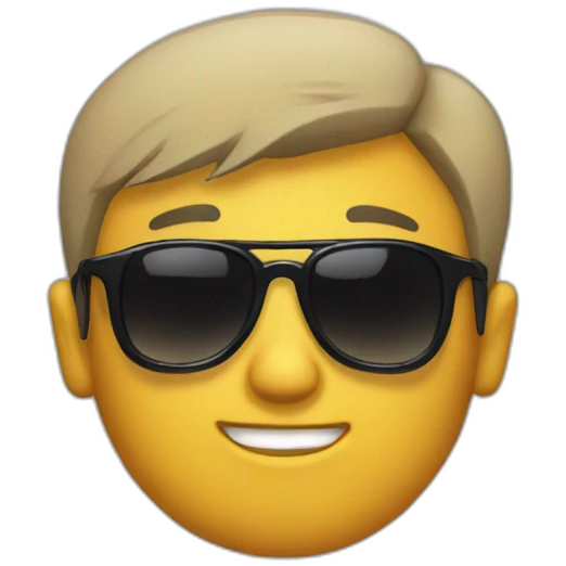 A rock with very short hair and sunglasses emoji