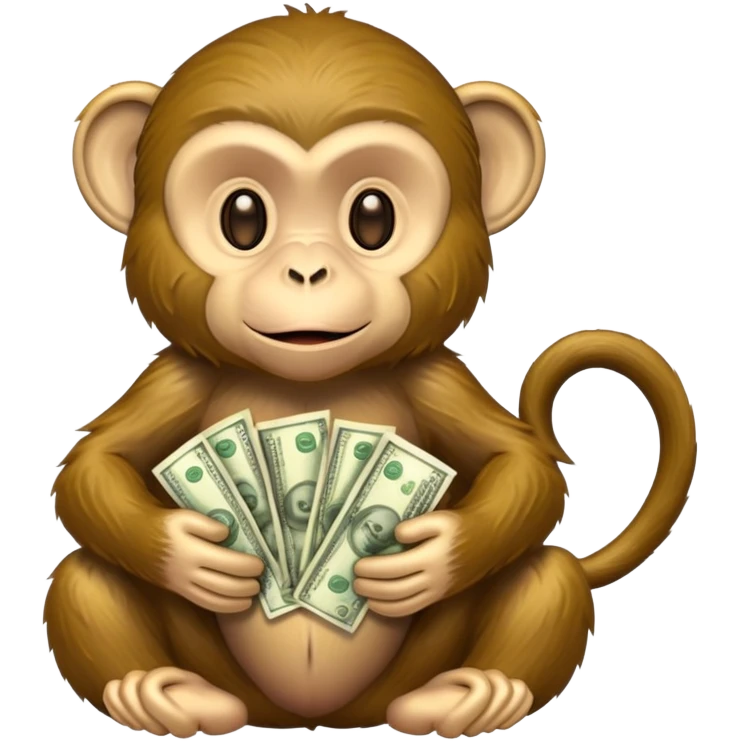 Monkey holding money  emoji