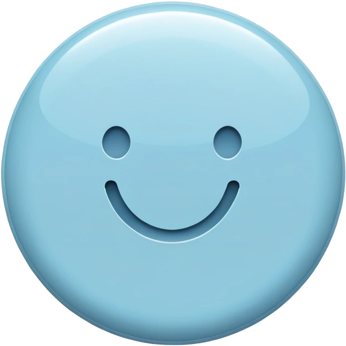 round pastel blue button with slight shine emoji