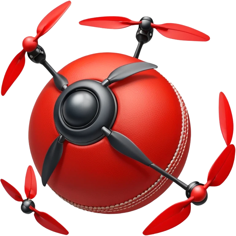 cricket ball with drone propellers attached to it emoji