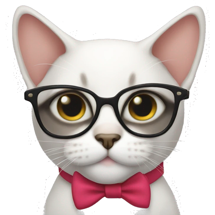 A cat with a bow in glasses emoji
