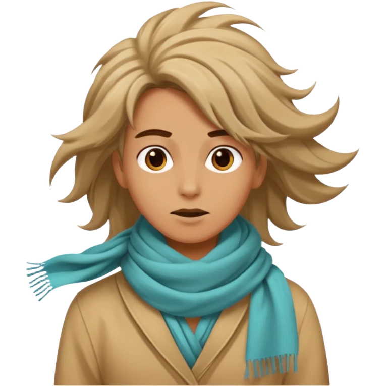 person living in desert just face, hair showing, eccentric  emoji